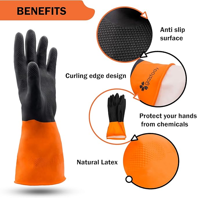 Gastody™ - Chemical Resistant Gloves, Reusable,Heavy Duty Safety Work Gloves,Resist Acid,Oil,Alkali - S-M-L-XL-XXL Size
