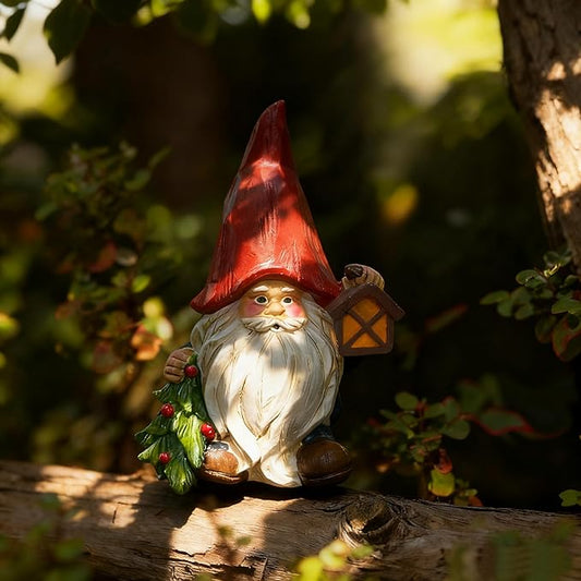 6.4-inch Christmas gnome Ornament, Cute gnome Statue, Suitable for Indoor and Outdoor use, Home Balcony, Garden, Lawn, and a for Christmas, Thanksgiving, Mother's Day, and Birthdays