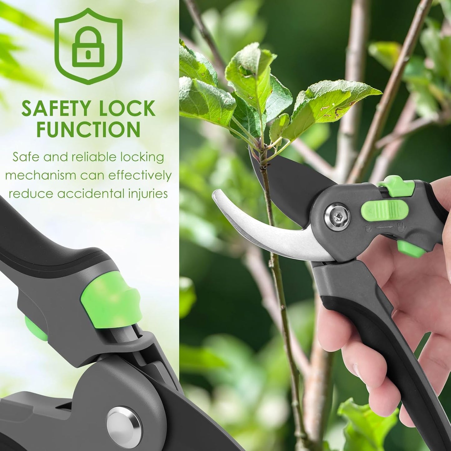 2 Pcs Pruning Shear Sturdy Steel Hand Pruner with Ergonomic Handle Efficient Gardening Shear Versatile Garden Pruner for Men Women Gardener