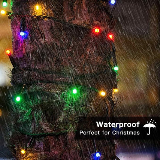 Techip 108FT 300LED Halloween Christmas String Lights Outdoor Indoor Extendable Green Wire Memory Function 8 Modes Waterproof Fairy String Lights for Xmas Tree Holiday Party Garden