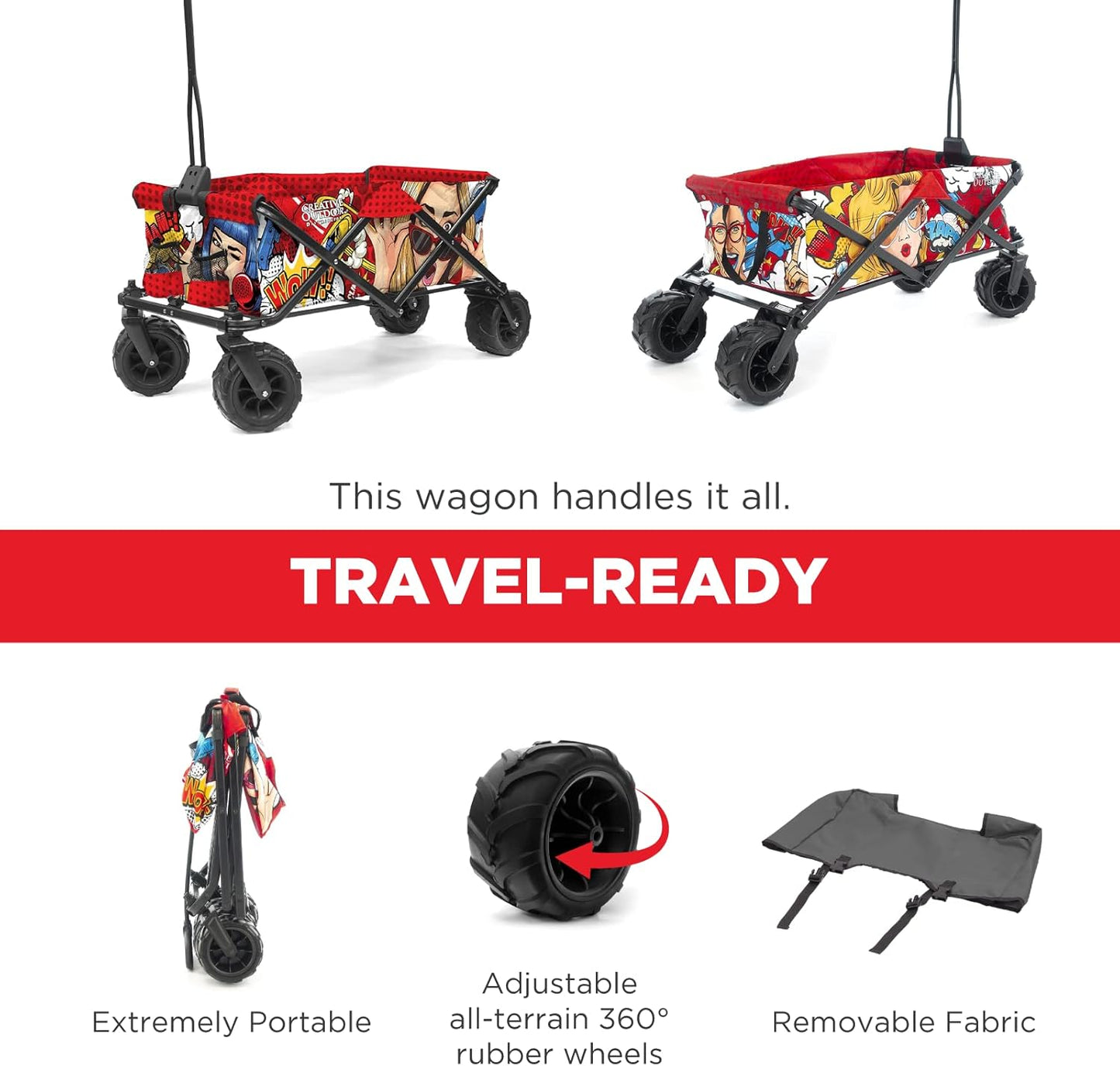 Creative Outdoor Original Folding Wagon All-Terrain Wheels