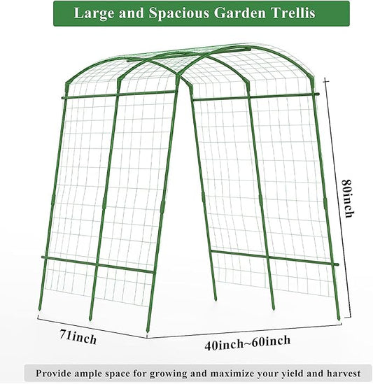 Large Garden Arch Trellis Tunnel Trellis for Climbing Plants Outdoor Vegetables Like Squash Cucumber and Grape