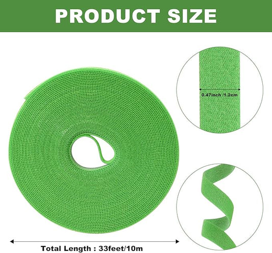 5 Rolls 165 Ft Green Plant Tape for Climbing Plants, 1/2 Inch Reusable Plant Stretch Ties, Adjustable Tomato Plant Supports, Plant Twist Ties for Gardening, Home, Office