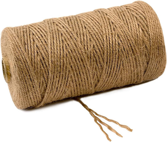 PerkHomy Garden Twine Strong Natural Jute 720 Feet Long Brown Twine for Gardening Tomato Climbing Plant Tie Floristry Crafts Gift Wrapping Packing Decor (Brown 2.5mm * 720feet)