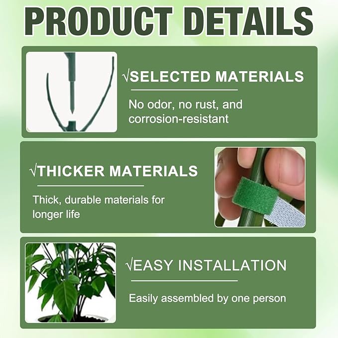 10 Pack Stackable Monstera Plant Support, Climbing Plant Support Structures, Garden Plant Support Stakes for Indoor Outdoor Plants, Plant Holder Stick Moss Pole for Support Tall Potted Plants