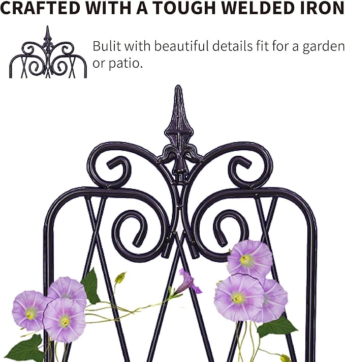 Garden Trellis for Climbing Plants 59inch x15inch Rustproof Metal Vine Trellises for Outdoor Climbing Plants Support Structures A (150cm) 2Pack