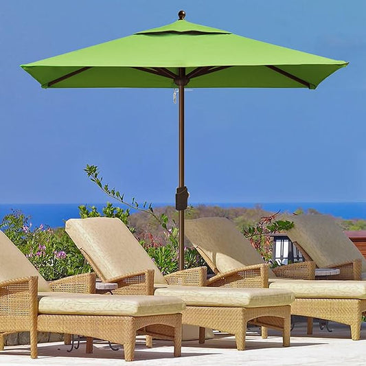 EliteShade USA 10-Year-Non-Fading 6x6Ft Square Market Umbrella Patio Outdoor Table Umbrella with Ventilation, Macaw Green