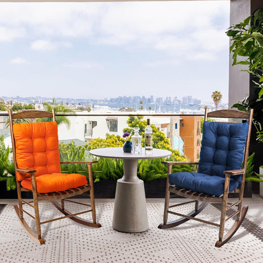 Patio Seat Cushions Set of 1, Indoor Outdoor Furniture Cushions, Tufted Rocking Chair Cushion Pad, Orange