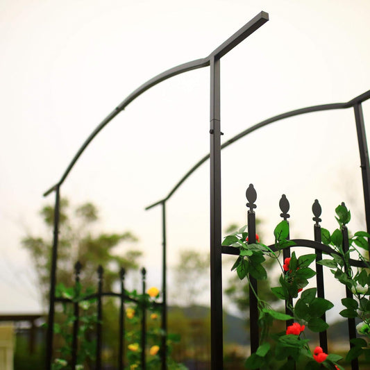 Steel Garden Arch, 6'8" High x 4'11" Wide, Garden Arbor for Various Climbing Plant, Outdoor Garden Lawn Backyard