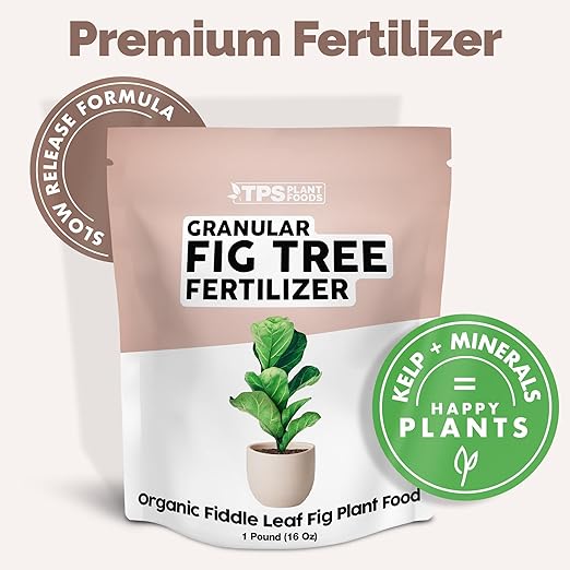 Organic Fiddle Leaf Fig Plant Food, Slow Release Dry Granular Fertilizer for Fig Plants and Ficus Trees (6 Ounces)