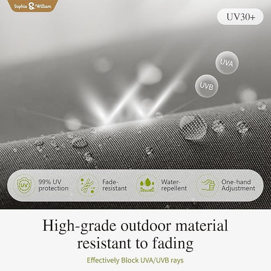 Sophia & William Cantilever Patio Umbrella 10'x 13', Hydraulic Lift Offset Large Outdoor Umbrellas, 2-Tier Hanging Umbrella with 360-degree Rotation, Grey(No Base)