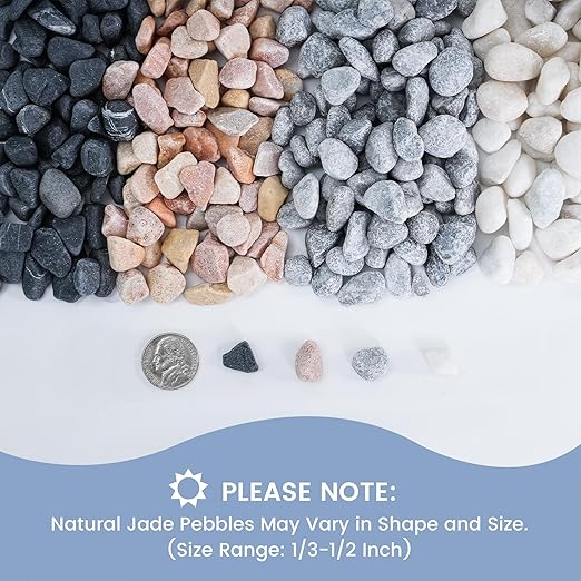 SIDONG 5 LB Natural Mixed Color Gravel Pebbles, 2/5 Inch Small Pea Gravel Stones, Decorative River Rocks for Succulents, Aquariums, Vases, Indoor Plants, Garden Landscaping, DIY