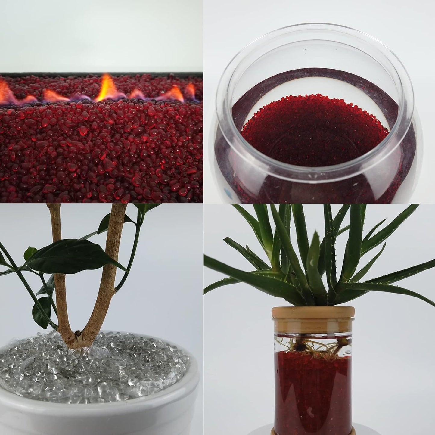 TWINKLING High Luster Round Fire Glass Stones,Glass Marbles Pebbles,Glass Beads Gems for Fire Pit Vase Fillers Crafts Aquarium Garden Decoration,3-6mm,1-Pound Jar (Black)