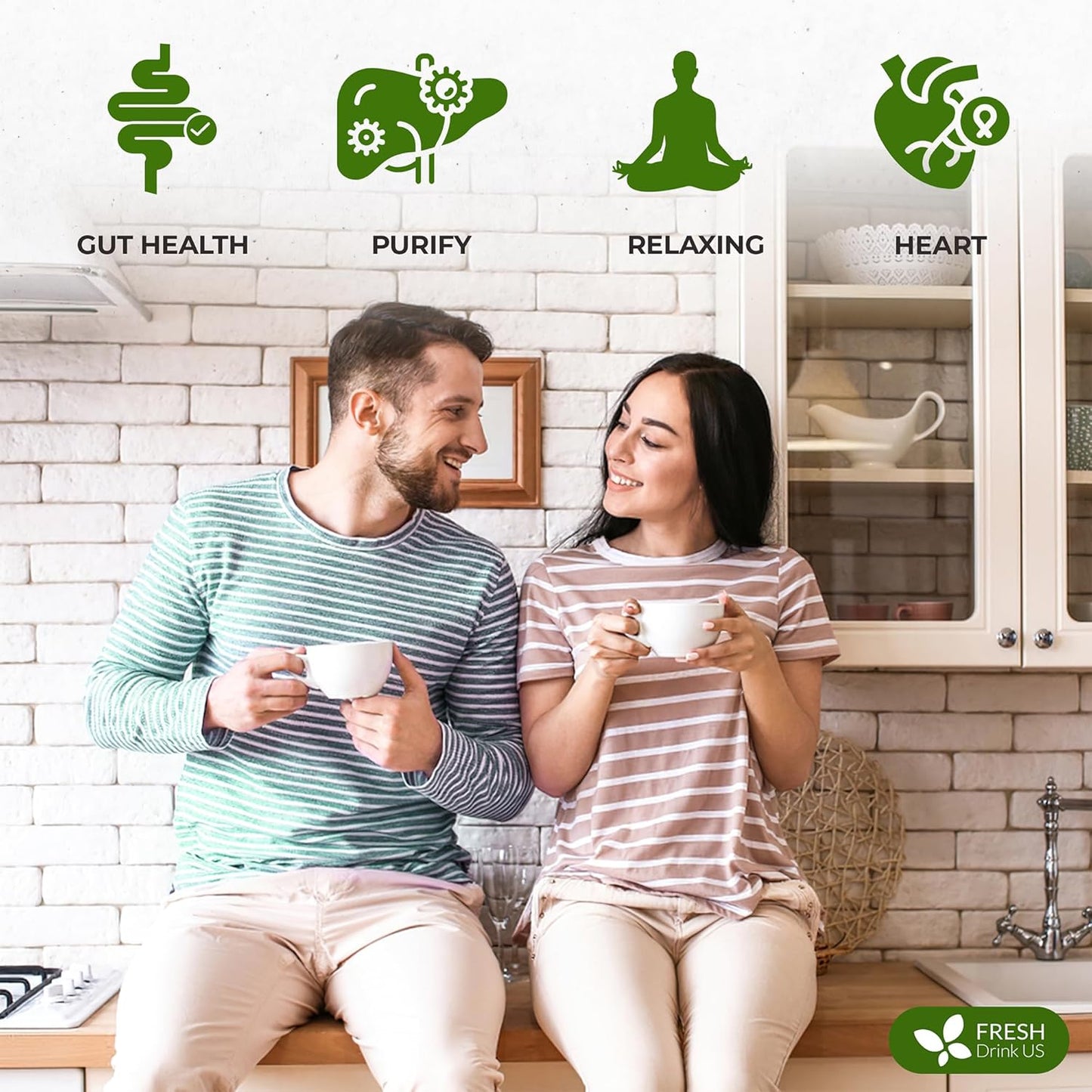 FreshDrinkUS, Premium 75 Tea Bags Men Super Detox Tea – Herbal Blend with Senna, Dandelion Root, Ginger, Peppermint & More – 100% Natural, Sugar-Free. Caffeine-Free. Gluten-Free. Vegan