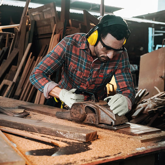 HLDD HANDLANDY Leather Work Gloves for Men & Women, Adjustable Wrist Cowhide Gardening Glove with Reinforced Palm for Driver