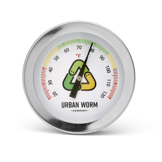 Urban Worm Soil Thermometer - 5-in Stainless Steel Stem - Perfect for Gardening & Worm Bin