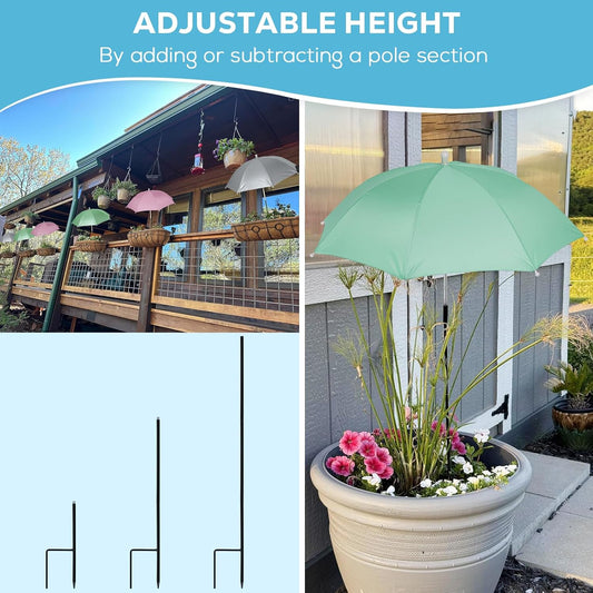 Plant Umbrellas Shades for Outdoor Plants, 3 Pcs Plant Shade Umbrella UV Resistant Sun Protection Cloth with Windproof Base Prevents Sunburn Damage for Potted Plants, Garden Beds, Patio Flowers, Fruit