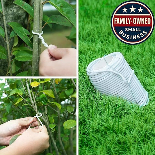Decoroca Soft Plant Ties for Support - 65.6' Reusable Waterproof Plant Wire, Garden Twist, for Indoor & Outdoor Plants and Home Organizing(1pc/White)