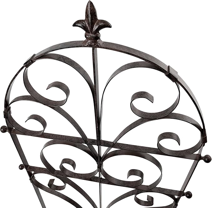 H Potter Garden Trellis for Climbing Plants Iron Metal Outdoor Scroll Wall Decor or Flowers Roses Vine Ivy Clematis GAR214 Large