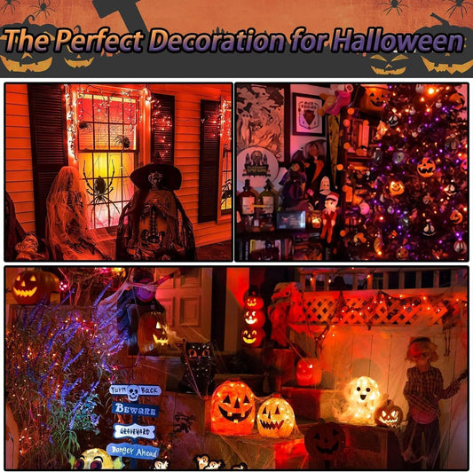 Solar String Lights for Outside, 39Ft 100 LED Solar String Lights Outdoor with 8 Modes,Solar Lights for Outside Waterproof for Yard, Fence,Balcony, Party,Christmas Tree Decorations (Orange)