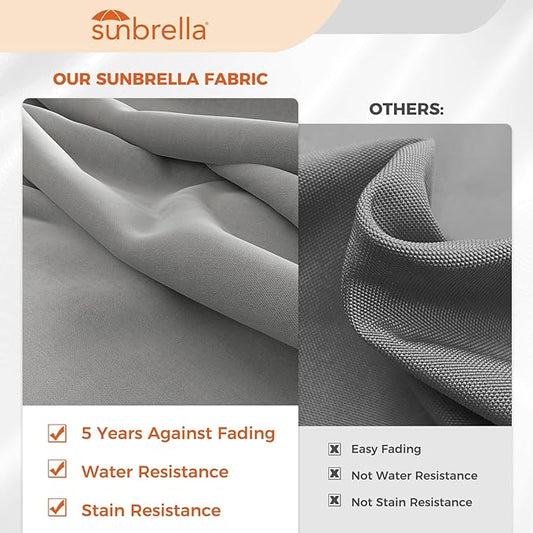 Grand patio 12 FT Sunbrella Outdoor Cantilever Umbrella with Base Patio Large Aluminum Offset Umbrella for Deck Yard (Granite-SUNBRELLA, 12 FT)