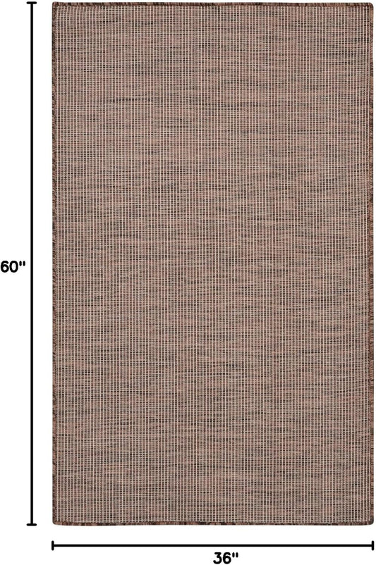 Nourison Positano Indoor/Outdoor Natural 3' x 5' Area Rug, Easy Cleaning, Non Shedding, Bed Room, Living Room, Dining Room, Backyard, Deck, Patio (3x5)