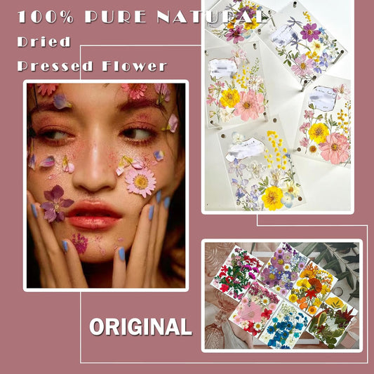 150Pcs Dried Pressed Flowers for Resin, Assorted Real Natural Bulk Dry Floral Leaves for DIY Art Crafts, Epoxy Molds, Jewelry, Soap, Candle Making, Nails Decors