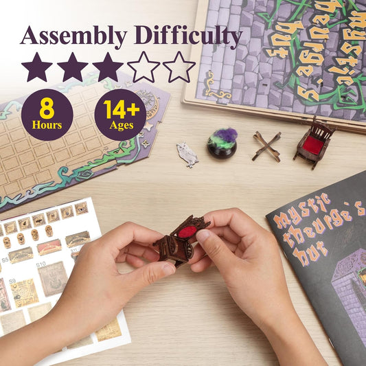 Book Nook Kit for Halloween Decorations, DIY Miniature House Kit, 3D Puzzle Halloween Decor for Adults and Teens, Dollhouse Booknook to Build Sacry Home Décor