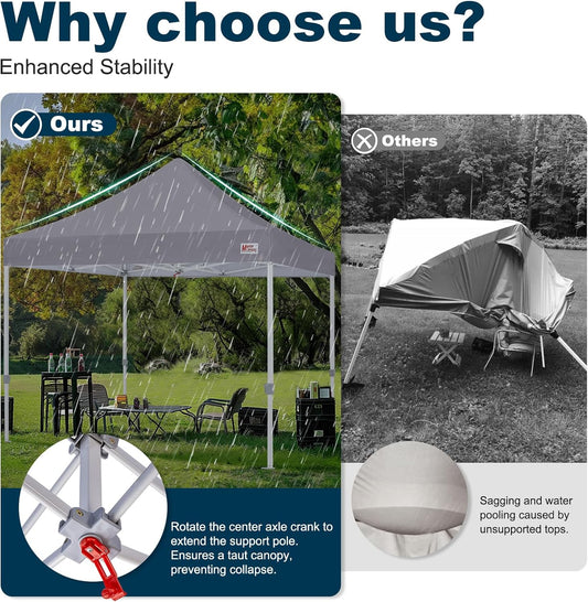 MASTERCANOPY Pop Up Canopy Tent Commercial Grade 10x10 Instant Shelter (Grey)