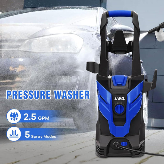 Pressure Washer, Power Washer with 4 Quick Connect Nozzles, High Pressure Cleaning Machine with Foam Cannon for Cars/Fences/Driveways/Patios/Home Cleaning, Blue