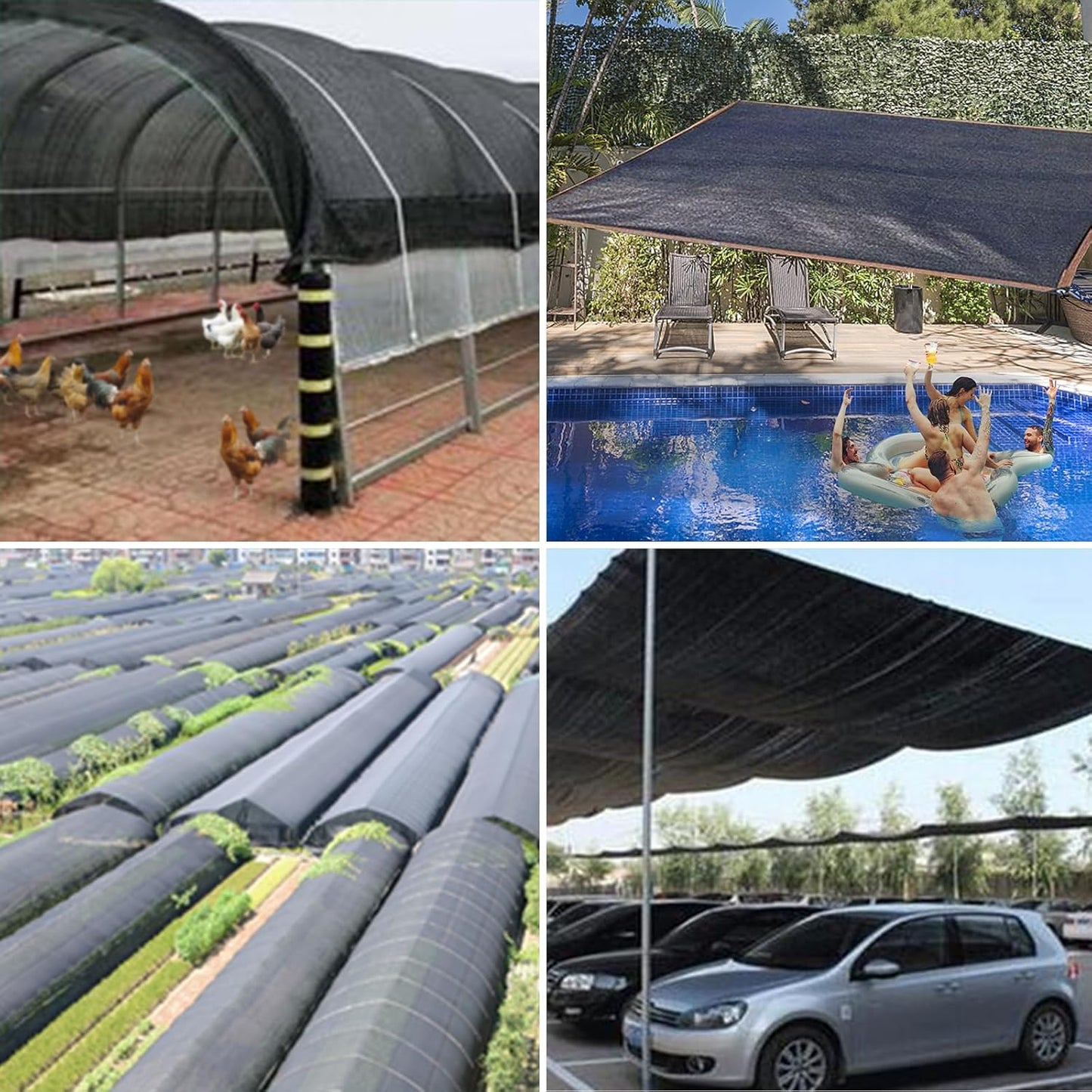Shade Cloth 90% Sunblock Net for Garden Patio,Shade Sails -for Plants Greenhouse Outdoor Pergola Lawn Swimming Sun Protection Covers for Kennel Chicken Coop Easier to Hang Neting Cover, 3x3 FT