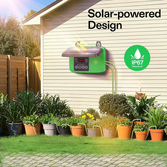 VIVOSUN Solar Automatic Drip Irrigation Kits with Timer, 3W Output, Solar Powered Auto Drip Irrigation System, 15 Pots Garden Plant Watering System, Plant Waterer Indoor Outdoor