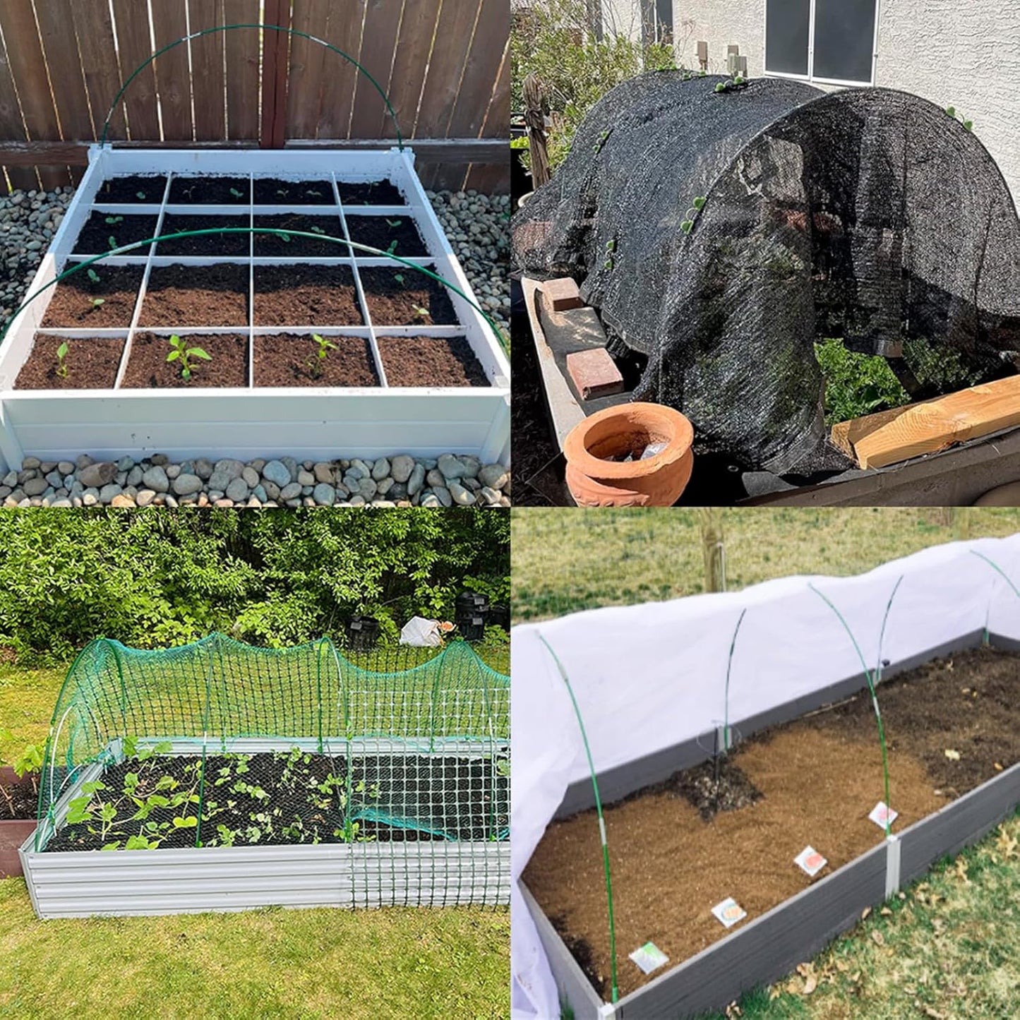 MAXPACE Greenhouse Hoops for DIY 2.7ft or Wider Grow Tunnel, Rust-Free Fiberglass Support Hoops Frame for Garden Fabric, Plant Support Garden Stakes, Gardening Supplies, 25pcs