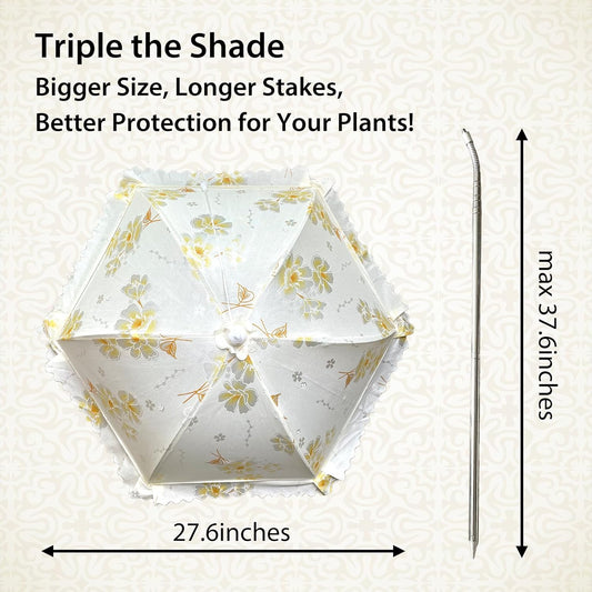 TIMSO Adjustable 3 Pack Plant Shade Umbrella for Outdoor Garden - Sun Protection Cloth & Umbrella for Plants, Potted Plants, and Garden Beds