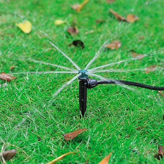 40pc Drip Irrigation Emitters for 1/4" Drip Tubing, Adjustable 360 Degree Automatic Drippers on 5.5" Arrow Stake for Garden Watering System