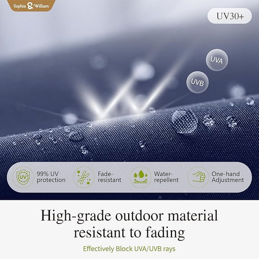 Sophia & William 12ft Cantilever Patio Umbrella with Base, Large Rectangular Umbrellas with 360-degree Rotation, Aluminum Pole for Garden Pool Backyard, Navy Blue