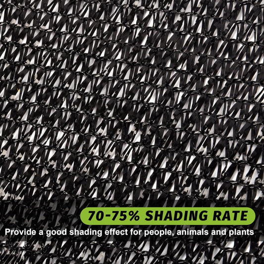 Garden expert 75% Black Shade Cloth 5x10FT Taped Edge with Grommets Sun Net Mesh for Garden Patio Backyard UV-Resistant