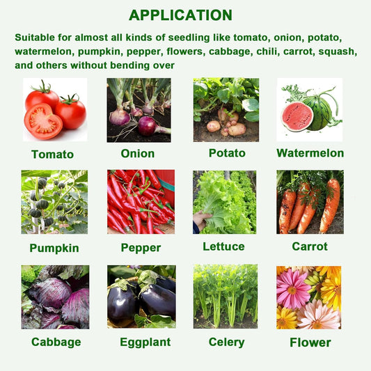 Seedling Transplanting Bulb Planter Tool Long Handle, Vegetable Young Plant Manual Plant Transplanter, Single Handle Stainless Steel Planting Garden Tools for Garden, Greenhouse