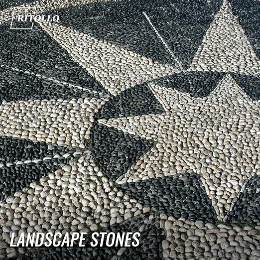 12 lb Black Pebble Rocks 3/5-8/5 Inch Polished River Stones for Indoor Plants, Garden Landscaping, Vase Fillers & Aquarium Decor - Natural Decorative Rocks for Succulents, Bonsai, Terrariums