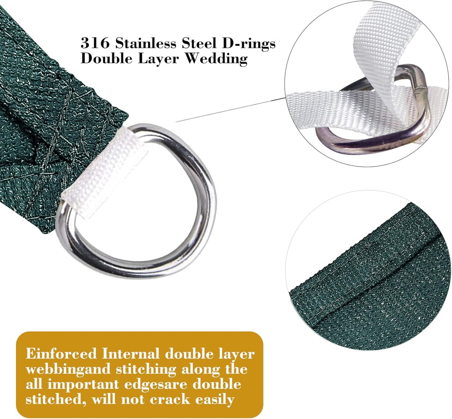 6' x 11' Green Rectangle Sun Shade Sail SSP1212 Canopy Durable Fabric UV Block Awning We Make Custom Orders