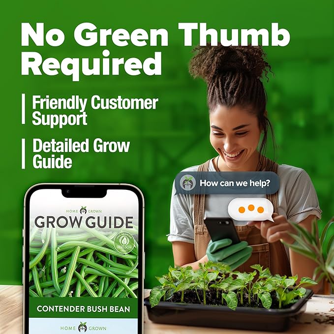 HOME GROWN π¨π¦π π£π₯ππ ππ¨π Contender Bush Bean Pack - 28 π‘π’π‘-ππ π’ Heirloom Green Beans, Vegetable Seeds for Planting, Emergency Food Supply (Phaseolus vulgaris)
