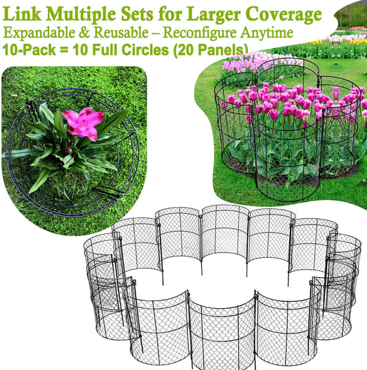 10 Pack Garden Plant Protection Cloches 14"x16", Heavy Duty Chicken Wire Plant Protectors, Rustproof Metal Garden Cages to Shield Seedlings, Flowers & Vegetables from Animals