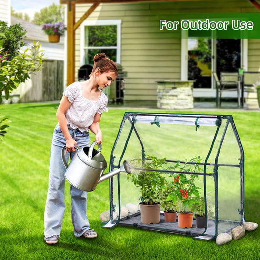 Mini Greenhouse for Indoor Outdoor: Ohuhu Tabletop Portable Green House with Waterproof Pad for Small Plants Nursery Germination, 36"x18"x33" Heavy-Duty Cover Tent Humidity Dome Seedling Accessory