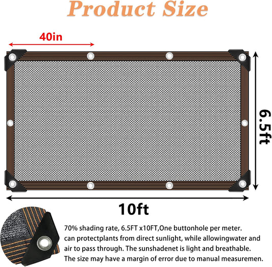 Shade Cloth - for Plants Greenhouse, 70% Sunblock Shade Sails -for Outdoor Garden Pergola Patio Lawn Sun Cloths for Kennel Chicken Coop Plant Net Cover