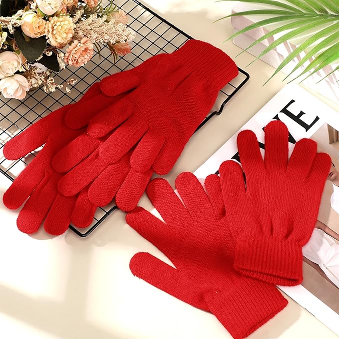 SATINIOR Magic Winter Gloves Unisex Gloves Knit Stretchy Mitten Full Fingers Warm Mitten for Men Women Sports