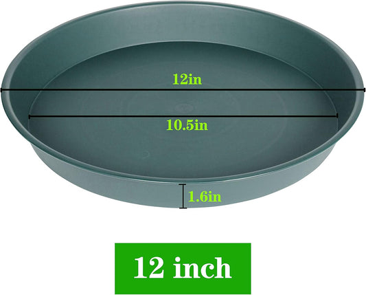 2 Pack of Bird Bath Bowl 12", 1.6" Depth, 10 12 inch Birdbath Bowls Dish Only for The Garden, Large Plant Saucer (12", Green)