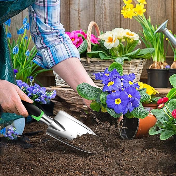 Kynup Garden Tools, Pitchforks, Garden Tools, Weeder Aluminum with Soft Rubberized Non-Slip Handle, Durable Garden Hand Tools Garden Gifts for Men Women