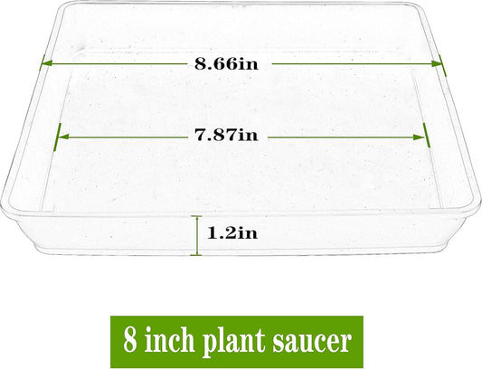 5 Pack Square Plant Saucer 8 Inch, Plant Water Catcher Tray, Pot Saucers for Plants,Heavy Plastic Plant Trays for Pots Pots Base Plant Saucers for Indoors and Outdoors.