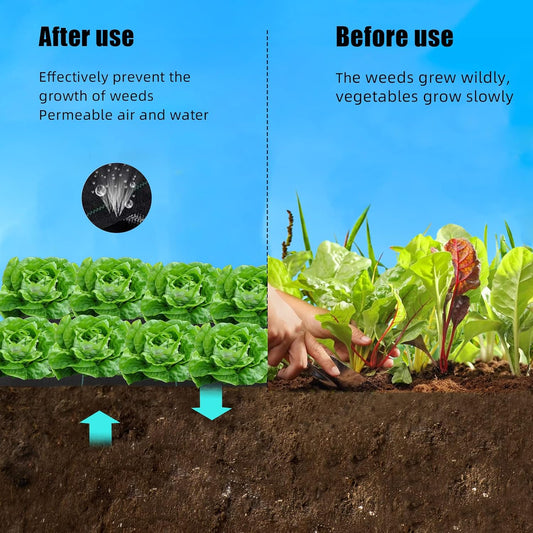 6ft X 300ft Weed Barrier Landscape Fabric Heavy Duty, Premium 3.2oz Ground Cover Weed Block Gardening Mat, Easy Setup & Superior Weed Control, for Erosion Control, Weed Barrier