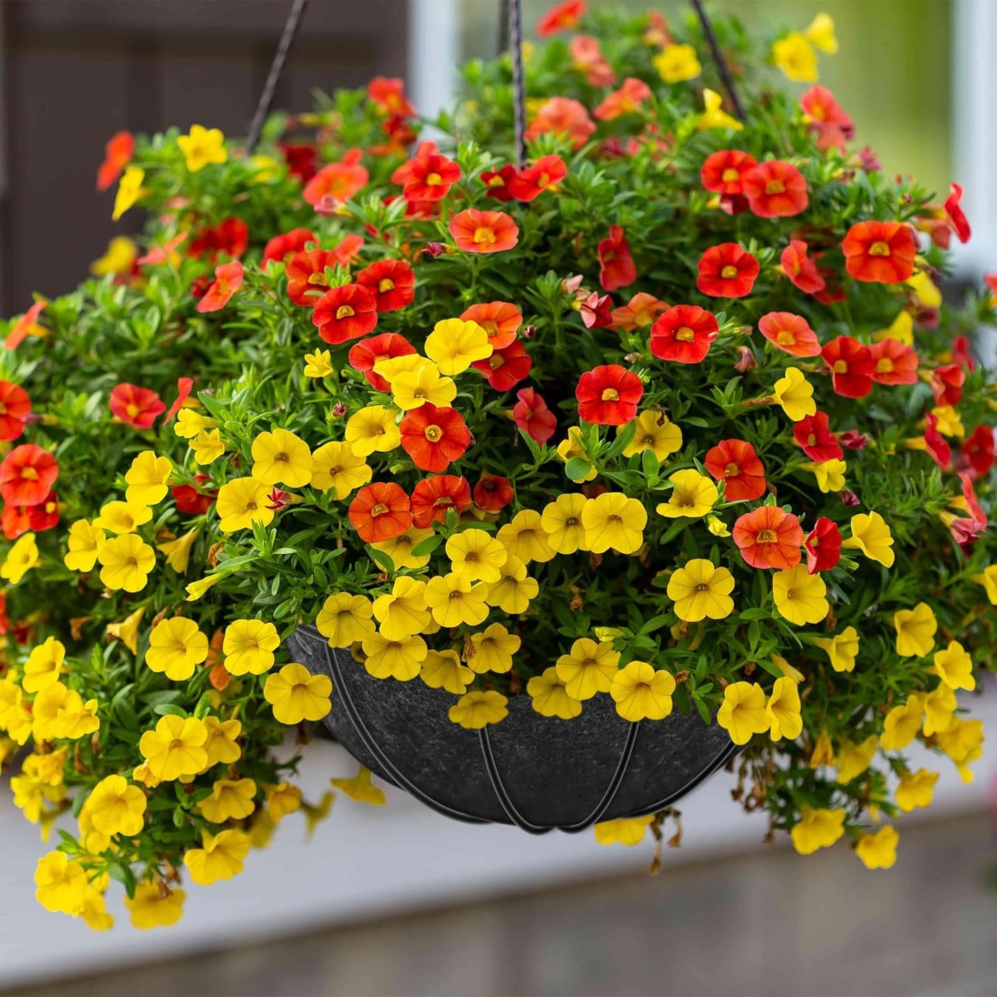 Riare 8 Pack 12 Inch Round Fabric Planter Basket Liner- Hanging Basket Liners Replacement Coco Fiber Liner Alternative for Hanging Basket Flowers (Prevent Birds from Nesting)